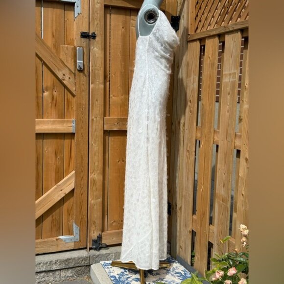 🆕 RAT & BOA 🧿 NWOT Evangeline Ivory Glistening Paillettes & Sequins Dress Sz L - Picture 8 of 16